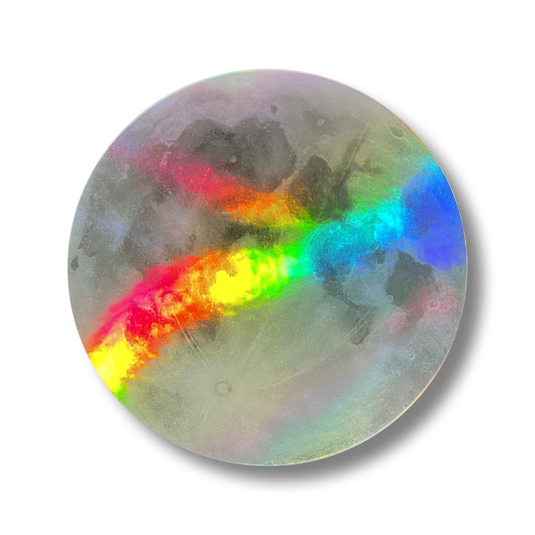 Holographic Full Moon Vinyl Sticker